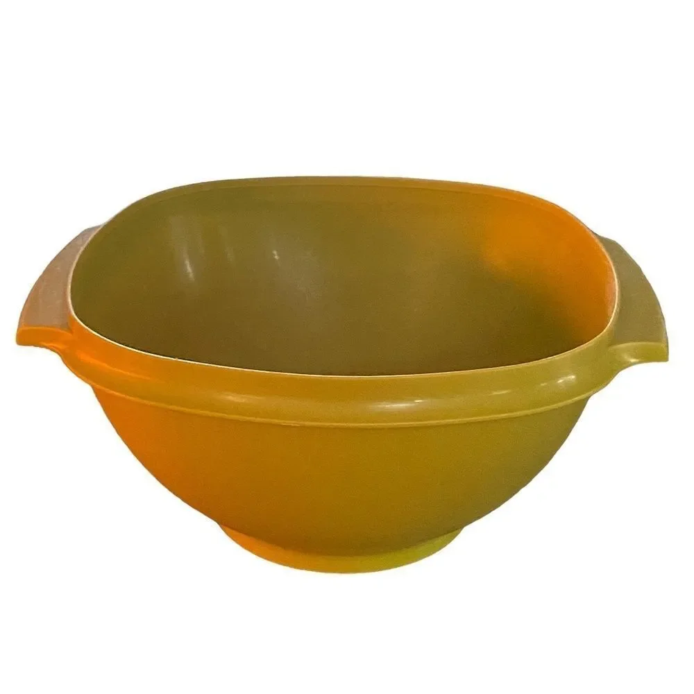 Vintage Tupperware Harvest Green Large Bowl with Handles